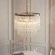 21795-001 Antique Brass 5 Light Chandelier with Clear Grass