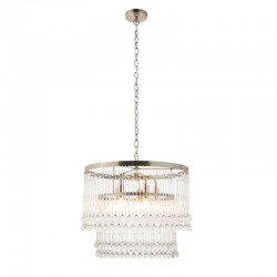 21795-001 Antique Brass 5 Light Chandelier with Clear Grass