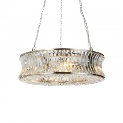 71710-001 Bright Nickel 6 Light Chandelier with Crystal