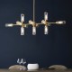71716-100 Satin Brass 13 Light over Island Fitting with Ribbed Glass