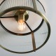 71645-001 Antique Brass Flush with Ribbed Glass