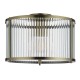 71645-001 Antique Brass Flush with Ribbed Glass