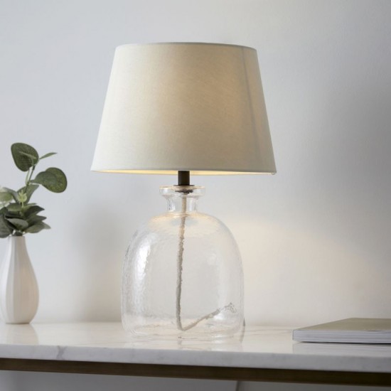 7411-001 Textured Glass Table Lamp with Ivory Linen Shade 7411-001 Textured Glass Table Lamp with Ivory Linen Shade