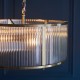 71646-001 Antique Brass 3 Light Pendant with Ribbed Glass