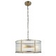 71646-001 Antique Brass 3 Light Pendant with Ribbed Glass