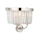 74300-100 Bright Nickel 2 Light Wall Lamp with Clear Crystal