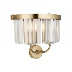 74302-001 Antique Brass 2 Light Wall Lamp with Clear Crystal 74302-001 Antique Brass 2 Light Wall Lamp with Clear Crystal