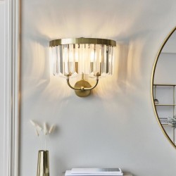 74302-001 Antique Brass 2 Light Wall Lamp with Clear Crystal 74302-001 Antique Brass 2 Light Wall Lamp with Clear Crystal