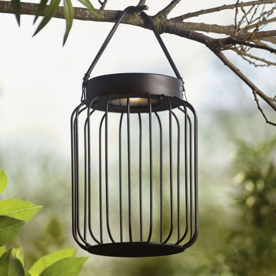 7430-001 Solar Black Bollard With Photocell