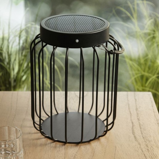 7430-001 Solar Black Bollard With Photocell