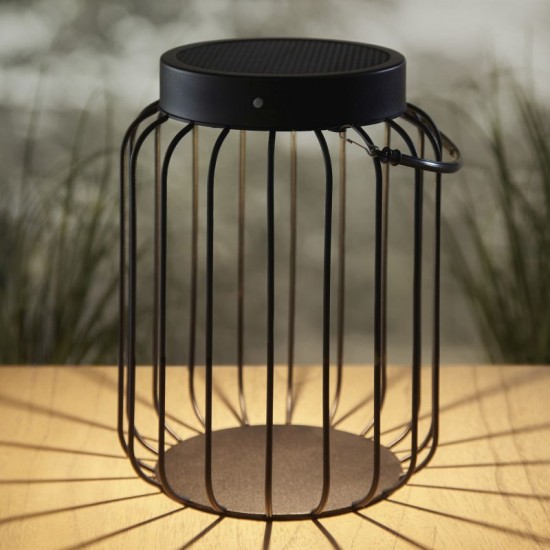 7430-001 Solar Black Bollard With Photocell