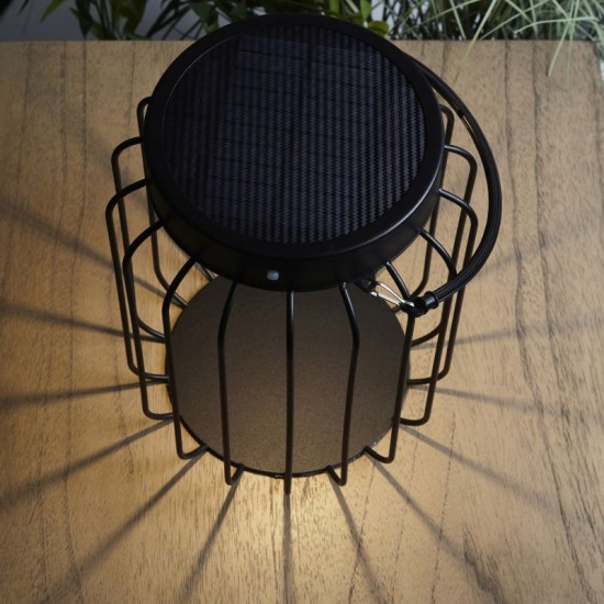 7430-001 Solar Black Bollard With Photocell