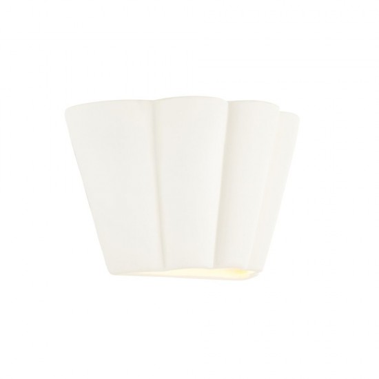 82855-001 Unglazed Scalloped Edge Ceramic Wall Light