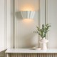 82855-001 Unglazed Scalloped Edge Ceramic Wall Light