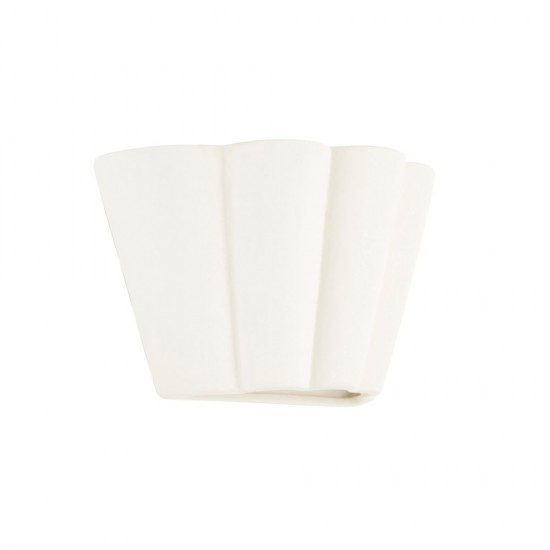 82855-001 Unglazed Scalloped Edge Ceramic Wall Light