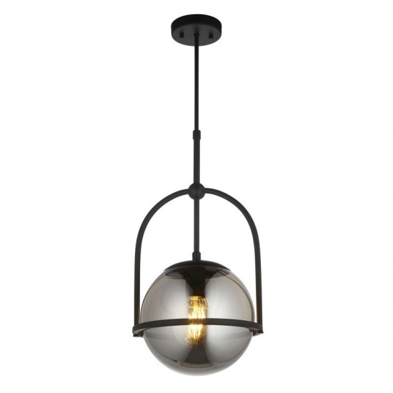 71720-100 Matt Black Pendant with Smoked Mirror Glass