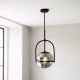 71720-100 Matt Black Pendant with Smoked Mirror Glass