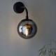 71721-100 Matt Black Wall Lamp with Smoked Mirror Glass