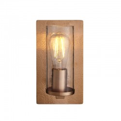 71727-001 Hammered Copper Wall Lamp with Textured Clear Glass