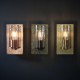 71727-100 Hammered Copper Wall Lamp with Textured Clear Glass