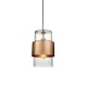 71728-100 Hammered Copper Pendant with Textured Clear Glass