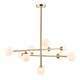 74310-100 Satin Brass 10 Light Centre Fitting with Gloss White Glasses