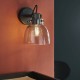 74309-100 Black Chrome Wall Lamp with Smoked Grey Tinted Glass