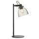 74308-100 Black Chrome Table Lamp with Smoked Grey Tinted Glass