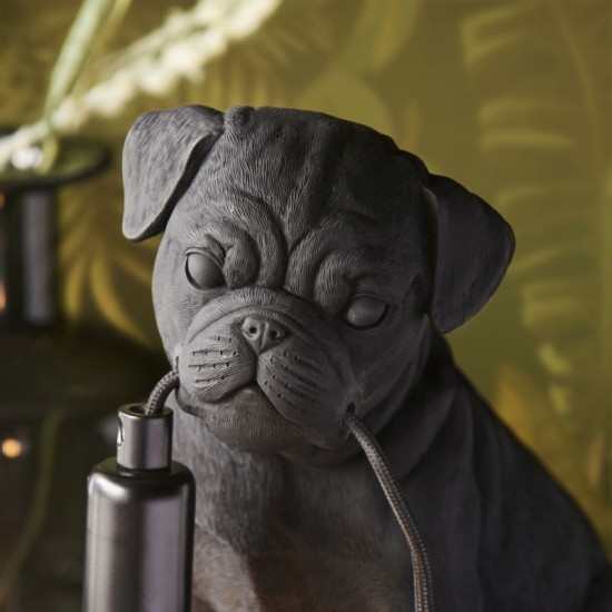 61533-001 Pug Puppy Black Table Lamp