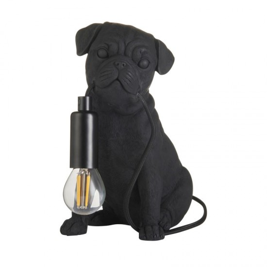 61533-001 Pug Puppy Black Table Lamp