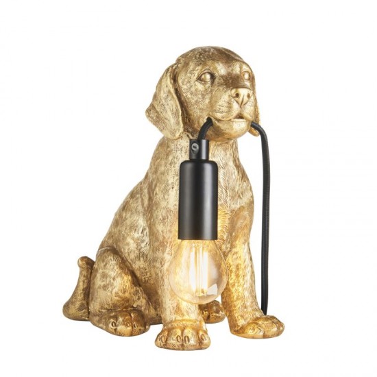 61532-001 Labrador Puppy Vintage Gold Table Lamp