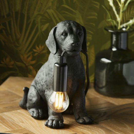 61531-001 Labrador Puppy Black Table Lamp