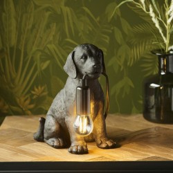61531-001 Labrador Puppy Black Table Lamp