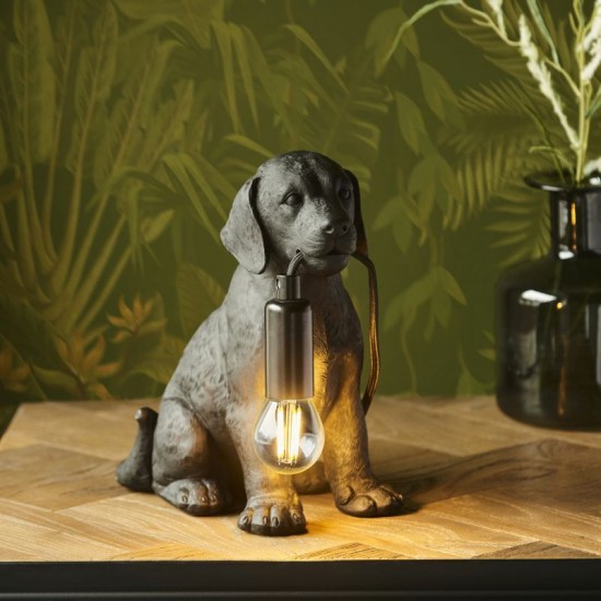 61531-001 Labrador Puppy Black Table Lamp