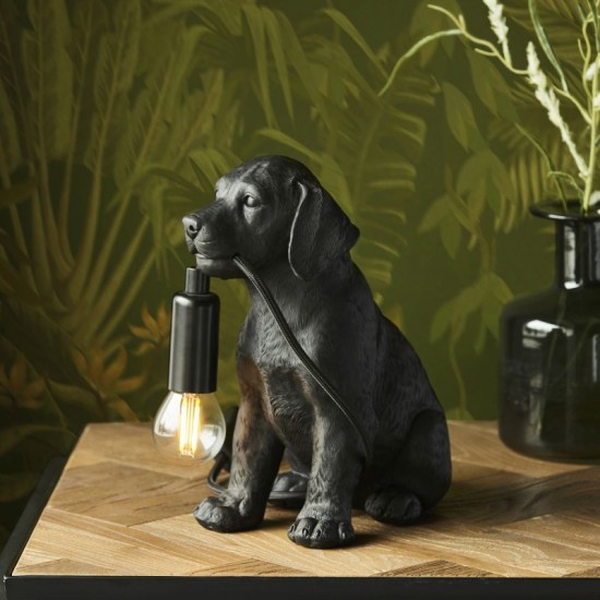 61531-001 Labrador Puppy Black Table Lamp