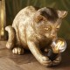 61529-001 Kitten Vintage Gold Table Lamp