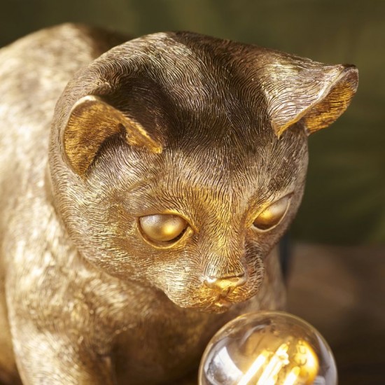 61529-001 Kitten Vintage Gold Table Lamp