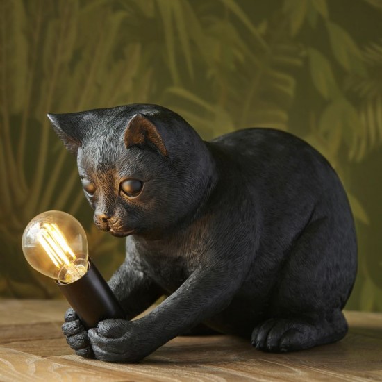 61528-001 Kitten Black Table Lamp