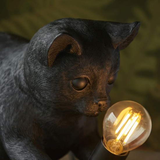 61528-001 Kitten Black Table Lamp