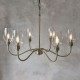 71740-100 Antique Brass 6 Light Centre Fitting with Clear Glasses