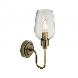 71741-001 Antique Brass Wall Lamp with Clear Glass 71741-001 Antique Brass Wall Lamp with Clear Glass