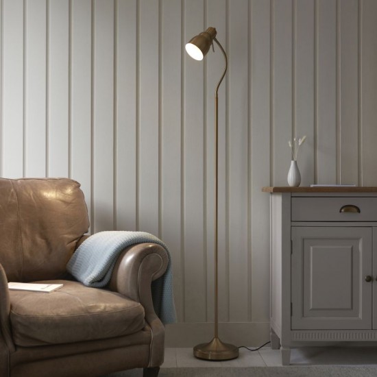 74326-001 Brushed Aged Brass Floor Lamp