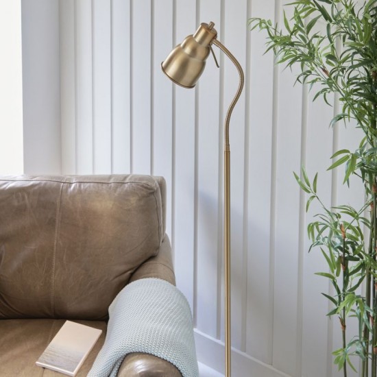 74326-001 Brushed Aged Brass Floor Lamp