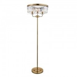 74303-001 Antique Brass 3 Light Floor Lamp with Clear Crystal 74303-001 Antique Brass 3 Light Floor Lamp with Clear Crystal