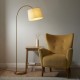 74343-001 Warm Brass Floor Lamp with Natural Linen Shade