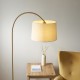 74343-001 Warm Brass Floor Lamp with Natural Linen Shade