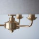 74346-001 Vintage Brass 3 Light Pendant with Natural Linen Shade