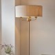 74347-001 Vintage Brass 3 Light Floor Lamp with Natural Linen Shade