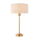 74350-001 Vintage Brass Table Lamp with Natural Linen Shade