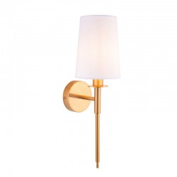 74298-001 Vintage Brass Wall Lamp with White Shade 74298-001 Vintage Brass Wall Lamp with White Shade